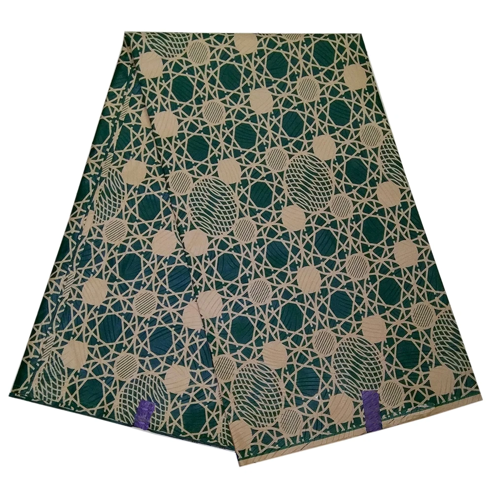 Африканская ткань зеленые Африканские геометрические узоры печать восковой ткани