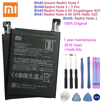 

BN43 BN41 BM45 BM46 BN45 Battery For Xiaomi Redmi Note 5 4 4X 3 2 Note2 Note3 Note4 Note4X Replacement Lithium Polymer Bateria