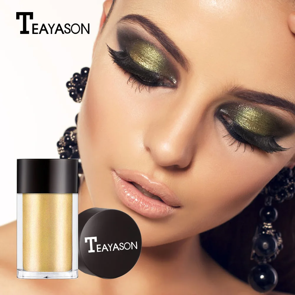 

TEAYASON Glitter Eye Shadow 8 Colors Cosmetic Makeup Diamond Lips Loose Makeup Eyes Pigment Powder Comestic Single Eye Shadow