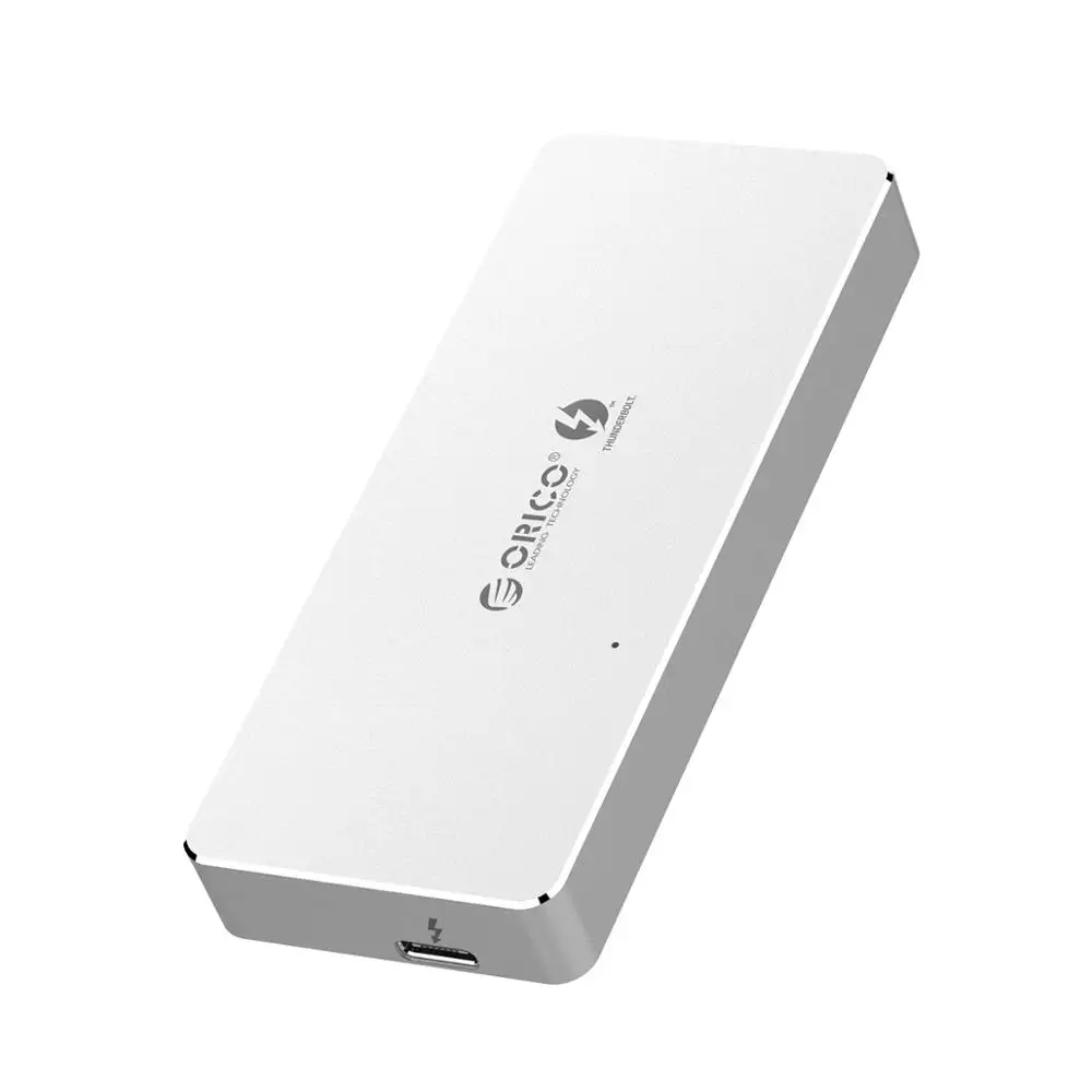 Silver ORICO Thunderbolt 3 NVME M.2 SSD вспомогательное устройство 2 ТБ алюминиевый тип-c с 40 Гбит/с Thunderbolt 3 C к C кабель для окна Mac - Цвет: Silver