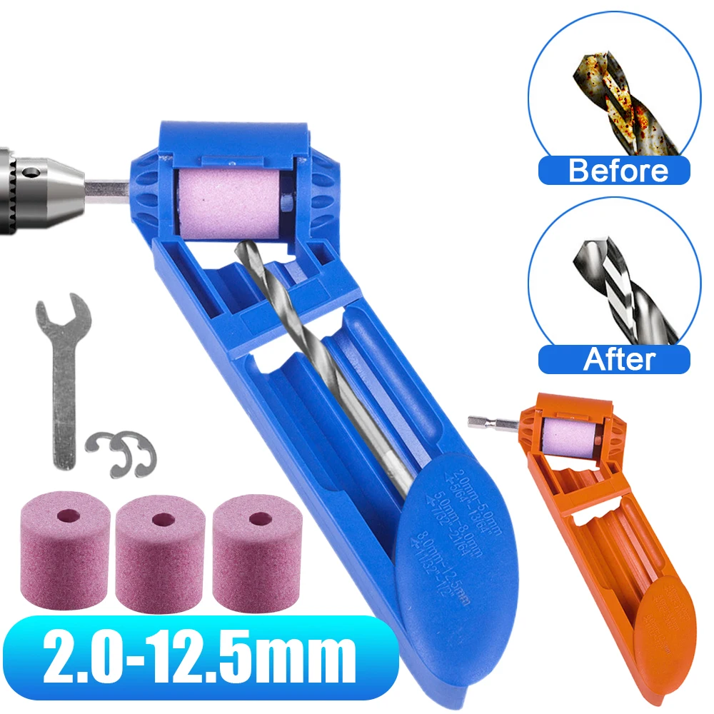 Portable Drill Sharpener Twist Drill Bit Sharpening Machine 2-12.5mm Grinding Bit Repairer Corundum Grinding Wheel Tool