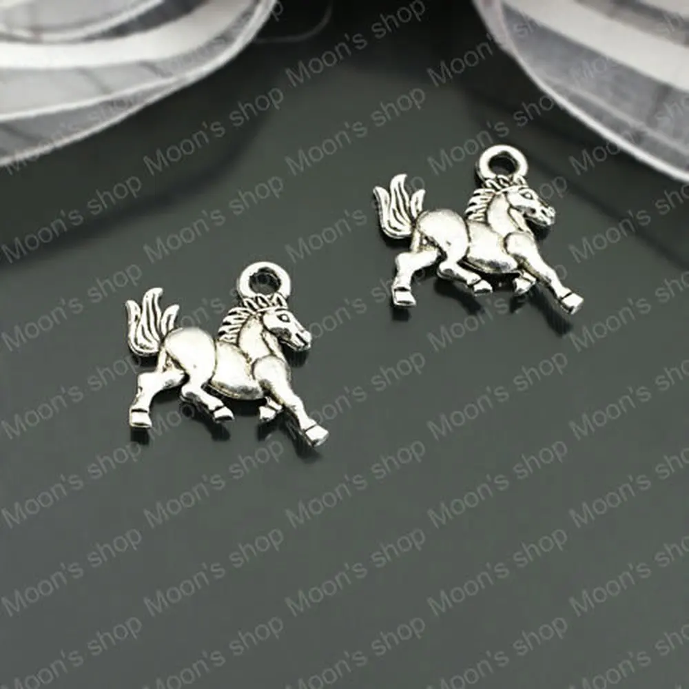 

Fashion Jewelry Findings Accessories charm pendant Alloy Antique Silver color 13*12MM Horse 50PCS (JM3298)