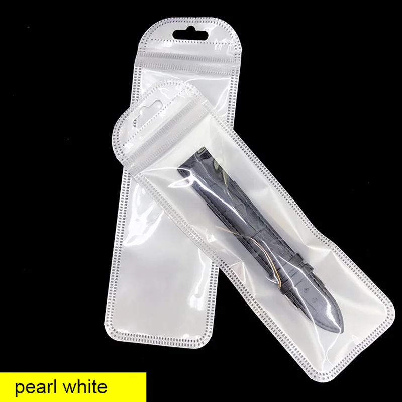 H3423423045be49a4b025ea6a7eb857fbk 50Pcs/Lot Long Plastic Ziplock Package Bag Pens Leather Keychain Watch Band Jewelry Pouch Self Sealing Makeup Brush Packing Bags