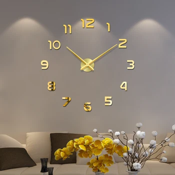 

48" New Digital Watch Wall Clocks 3d DIY Clock Acrylic Digital Home Wall Clocks Decoration Stereoscopic Silent Electronic Clock