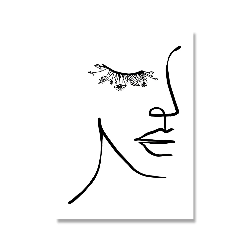 Wall-Art-Line-Drawing-Girl-Print-Minimalist-Simple-Fashion-Poster-Women-Flower-Leaf-Hand-Body-Sketch (2)
