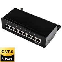 

Cat6 Full Shielded Network Distribution Frame RJ45 Plug Keystone Jack Networking Cables Adapte 8-port Patch Panel CAT 6 Module