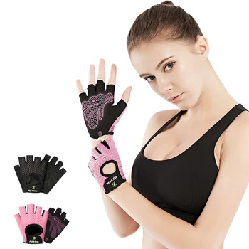 Summer Women Men Silicone Non Slip Sweat Proof Breathable Fitness Sports Outdoor Bike Half Finger Gloves