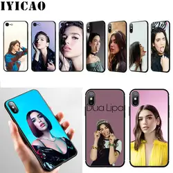 Мягкий силиконовый чехол IYICAO Singer Dua Lipa для iPhone 11 Pro Max XR X XS Max 6 6S 7 8 Plus 5 5S SE