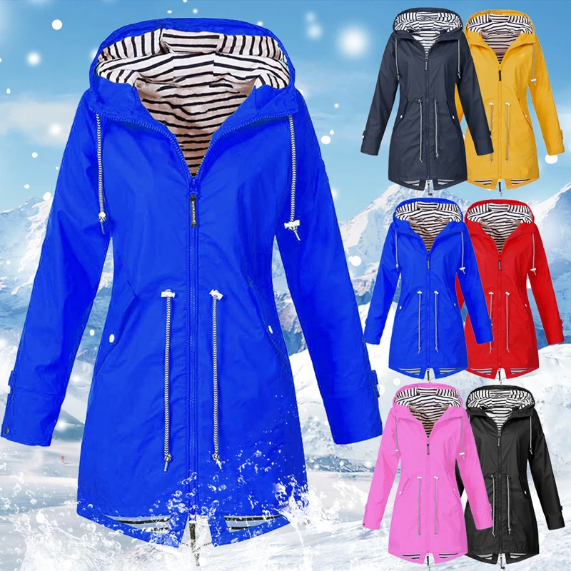 

Women's Raincoat Thin coat Jacket Sunset Long Autumn Winter Rain Coat Hiking Jacket Outdoor Camping Windproof Jacket Coat