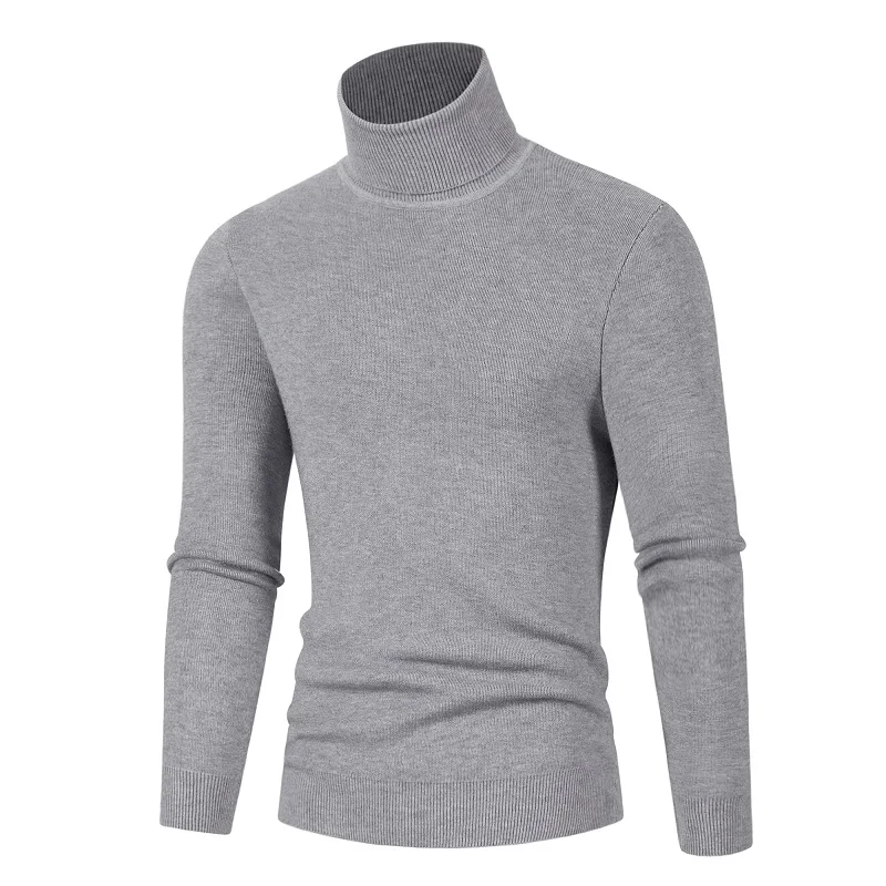 Mens Sweater Turtleneck Pullovers Korean Fashion Computer Knitted Sweater Men Black White Turtleneck Sweater Men Solid Pullovers 4