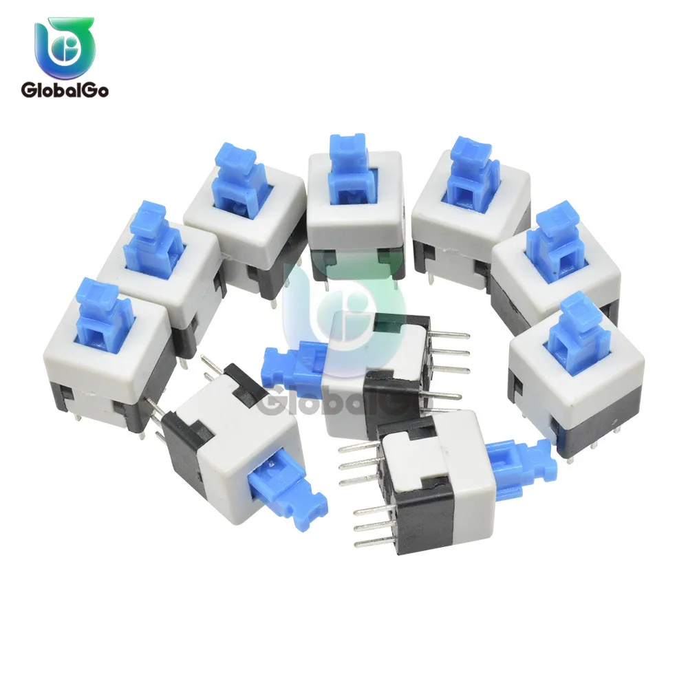 

10pcs/Lot Self-locking Type Square Button Switch 8*8 mm Micro Mini 6Pin Touch Push Button Switches