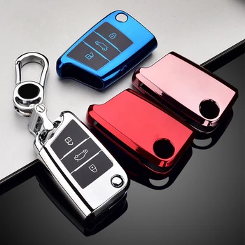 

Soft TPU Car Key Remote Case Cover Holder Case For Volkswagen VW Golf 7 mk7 Seat Ibiza Leon FR 2 Altea Aztec For Skoda Octavia