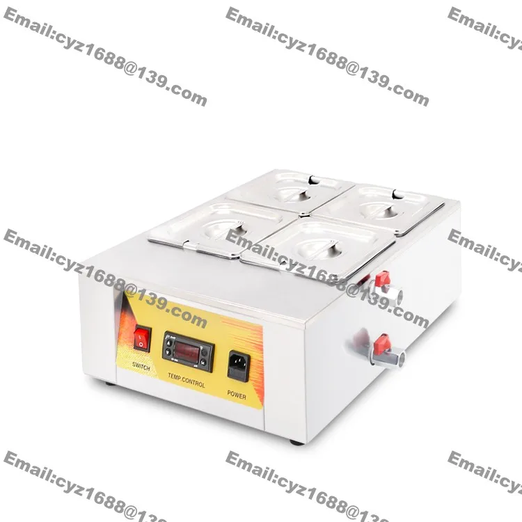 Commercial Use 110v 220v Electric 4 Pot Bain Marie Chocolate Melting Pot Melter Boiler Warmer Tempering Machine