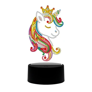 

Night Light DIY Diamond Painting LED Light Crown Horse Embroidery Night Lamp Needlework Children Bedroom Bedside Lamp Home Decor
