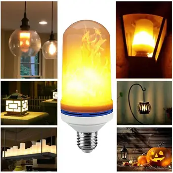 

E27 Gravity Sensor LED Simulation Flame Lamp Dynamic Fire Bulbs Bulb Lamp Lighting LED Light Corn Flame Effect Y1J4