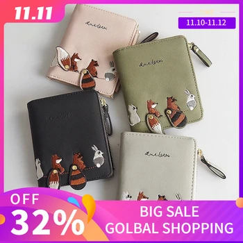

GOPLUS 2020 New Coin Purse Women's Wallet Multifunctional Wallet Cute Squirrel Two-fold Coin Purse Luxury Wallets for Women