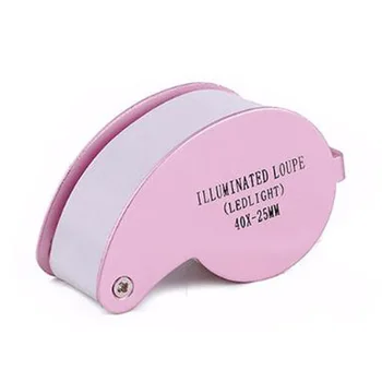 

Portable Alloy LED Lighting Jewel Glasses 40x Magnifying Glass 3 Colors With Box