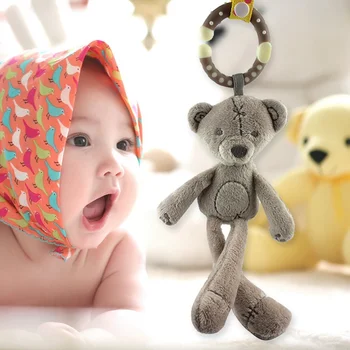 

Soft Plush Infant Doll Cute Baby Crib Stroller Rabbit Toy Bear Mobile Bed Kid Animal Hanging Ring Cute Gift