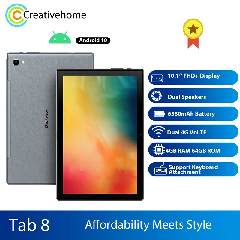 Blackview Tab 8,10 1 pulgadas 4GB + 64GB desbloqueo facial Android 10 Octa Core 1,6 GHz soporte WiFi y Bluetooth y tarjeta de TF de la red: 4G