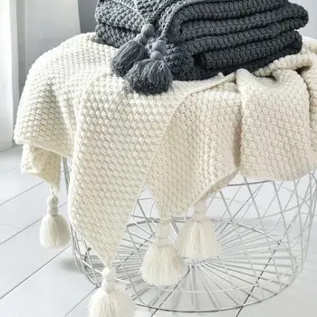 

Nordic sofa blanket office nap shawl knitted wool blanket leisure air conditioning blanket bed