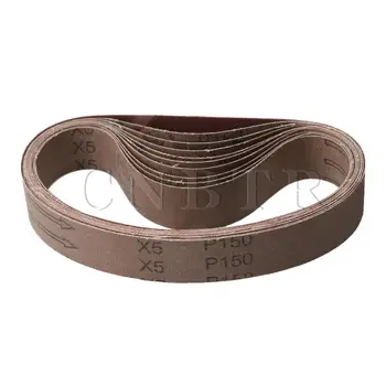 

CNBTR 15x3cm Brown Wide Round 150# Aluminum Oxide Fine Sand Paper Belt Sander Polishing Accessory for Product Polishing Pack of