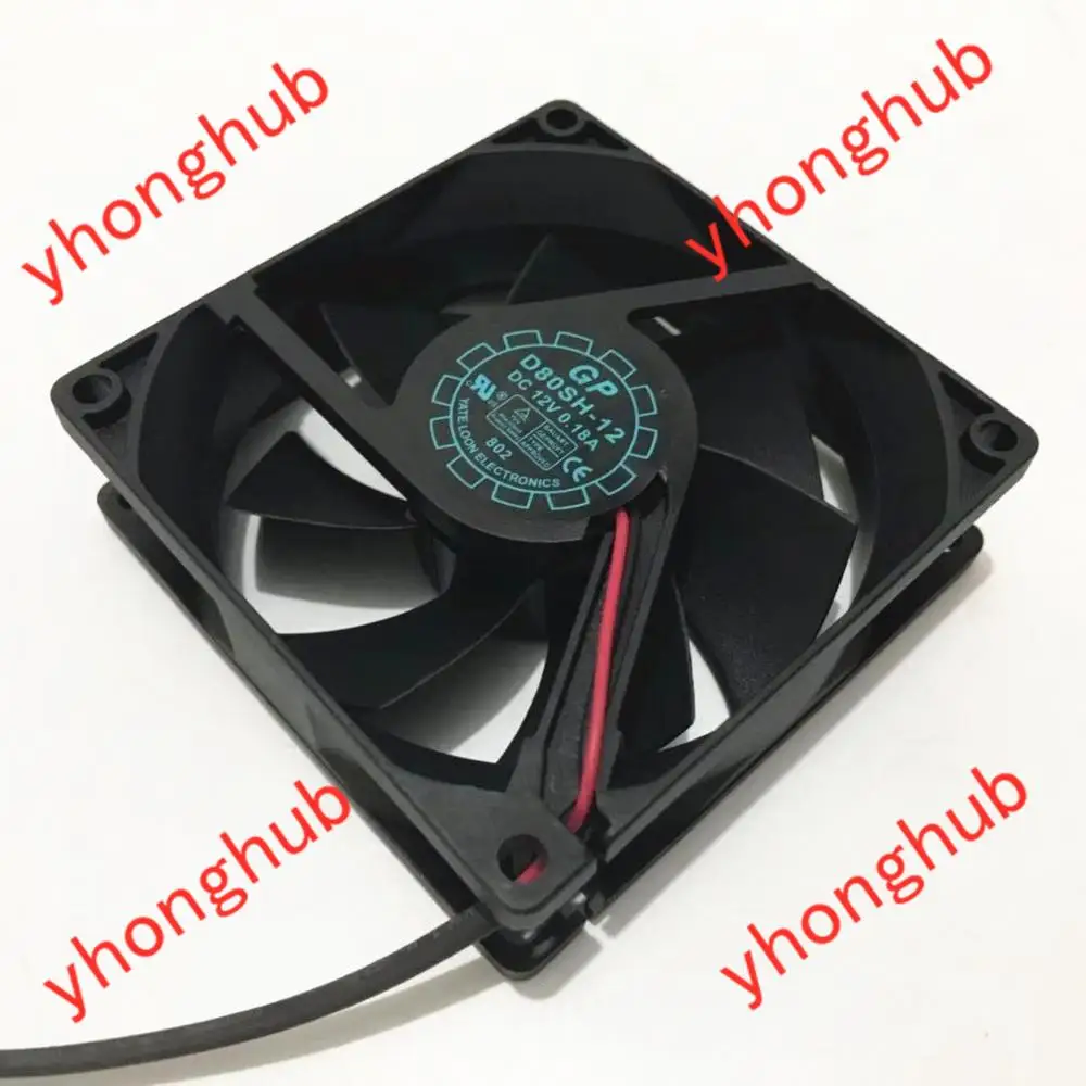 YATE LOON D80SH 12 DC 12V 0.18A 2 проводной 80X80X20mm Сервер вентилятор охлаждения|square fan|yate loonserver fan