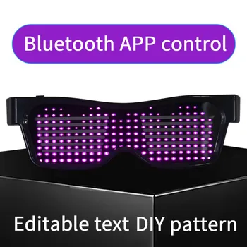 

Bluetooth LED Party Glasses Dynamic Flashing Light Glasses APP Control Luminous Glasses DJ Electric Syllables Party Eye Glasses