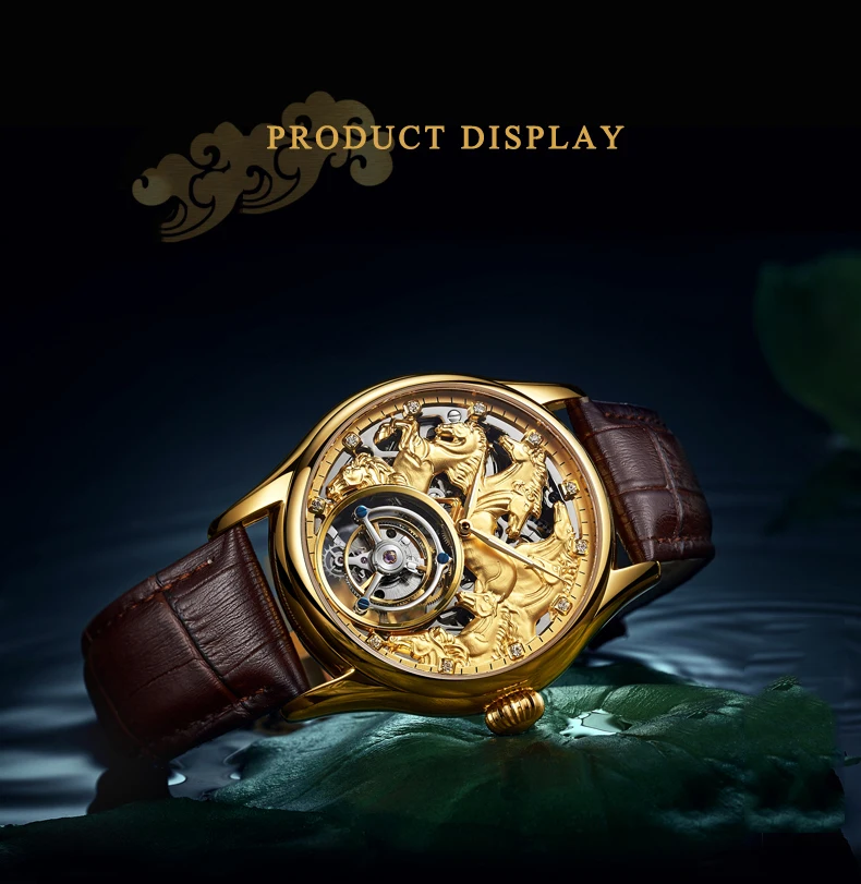 DOM Tourbillon часы для мужчин лучший бренд класса люкс для мужчин водонепроницаемый кожаный Скелет сапфир механические Tourbillon relogio masculino