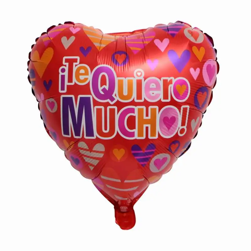 18 дюймов 10 шт сердце испанский I Love You воздушные шары надувные фольгированные шары Свадебные украшения День Святого Валентина гелиевый воздушный шар Globos - Цвет: 12
