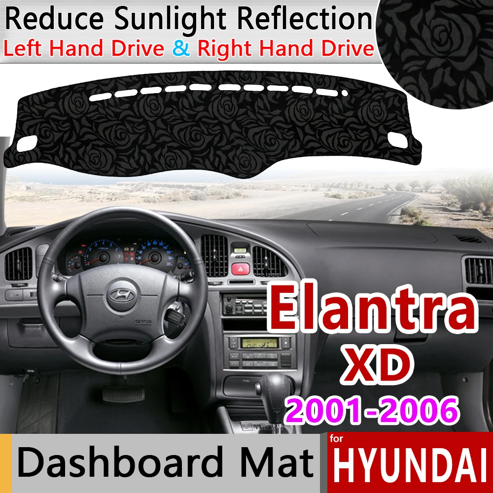 

for Hyundai Elantra 2001 2002 2003 2004 2005 2006 XD Anti-Slip Mat Rose Pattern Dashmat Dashboard Cover Pad Car Accessories Rug