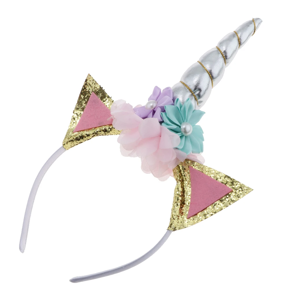 Magical Unicorn Horn Ear Headband  Hair Headwear for Costume Fancy Decor Cosplay
