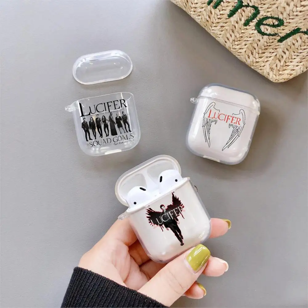 Чехол American TV angel Lucifer для Apple Airpod 1 2 чехла прозрачные силиконовые мягкие