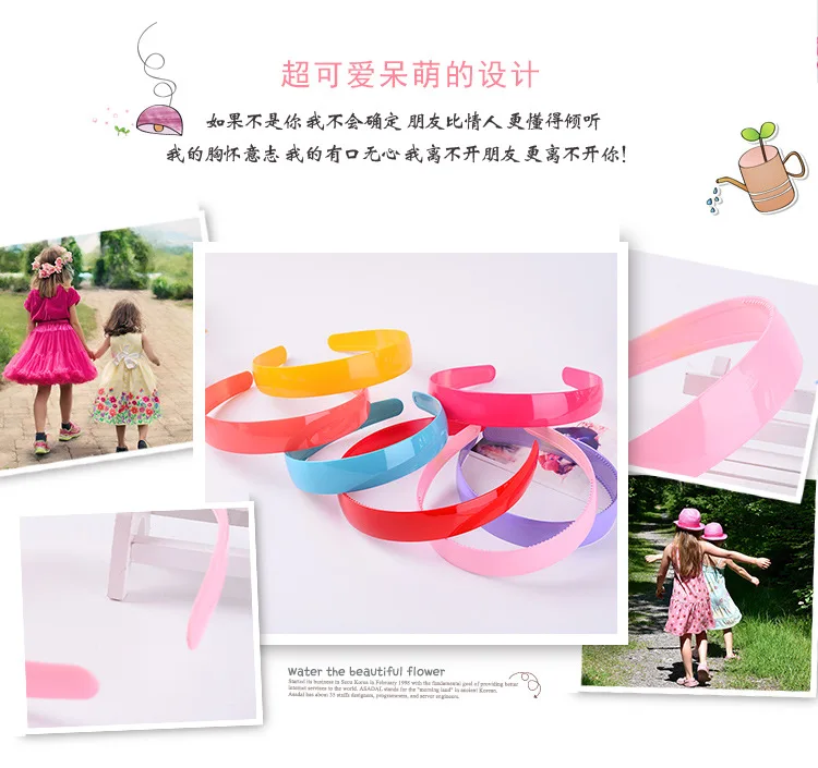 Hot Sales Korean-style 25 Mm Large Rims Color Plastic Headband Cute Candy-Colored Toothed Hair Bands Manufacturers Direct Sellin