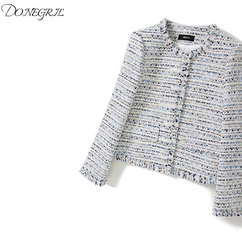 

2020 Korean version of loose temperament and small fragrance jacket women's new autumn Plaid light knitted clothes fashion