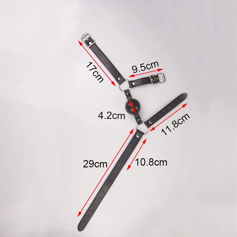 Leather Chin Harness Silicone Rubber Bondage Mouth Ball Gag BDSM Restraints Sex Toys For Couples Adult Games