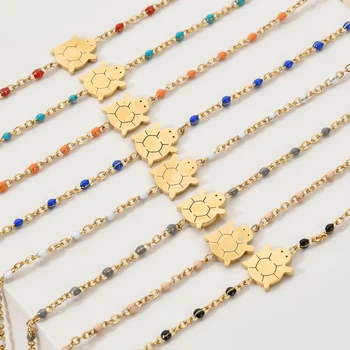 

ZMZY Boho Syle Stainless Steel Chain Cute Turtle Charm Bracelet For Women Wholesale Bracelets Fashion Animal Jewelry Wristband