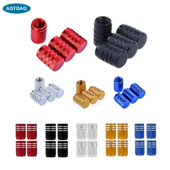

AQTQAQ 4Pcs/Lot Tire Stem Valve Caps Aluminium Car Dustproof Caps Wheel Air Cover