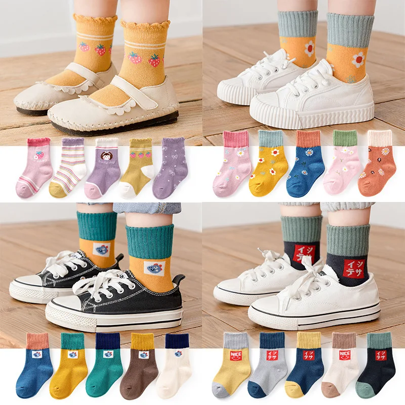 

5Pairs/lot Kids Socks Warm Cotton Kids Socks Cute Girls Cartoon Animal Boys Infant Socks Baby Cute Children Socks