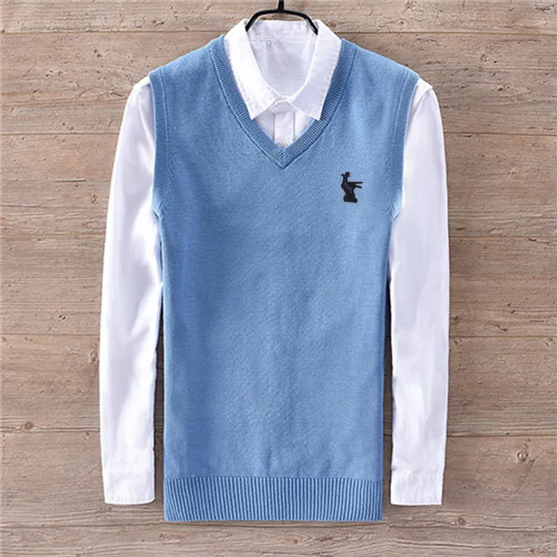 High Quality New Fashion Sleeveless Wool Sweater Men Pullover Knitted Vest Solid V-Neck Men's Sweater Casual Men Sweaters Vest High Quality New Fashion Sleeveless Wool Sweater Men Pullover Knitted Vest Solid V-Neck Men's Sweater Casual Men Sweaters Vest