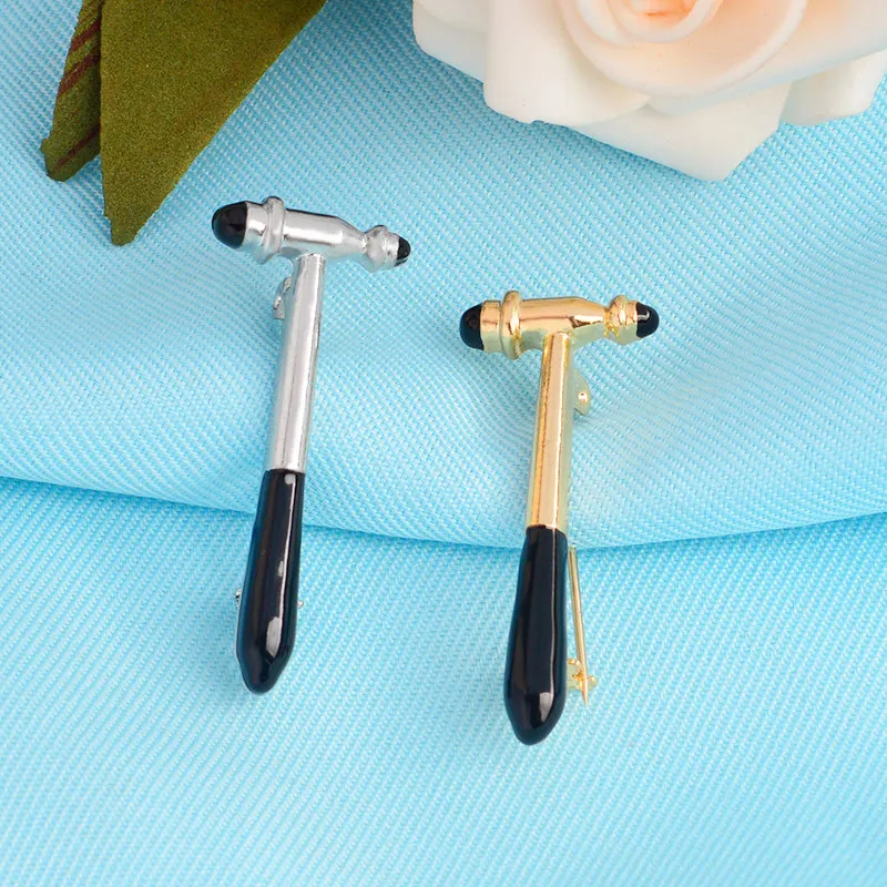 

Metal Medical Pin Doctor Badge Test Tube Reflex Hammer Syringe Ambulance Blood pressure meter Neuron Intestinal Brooch