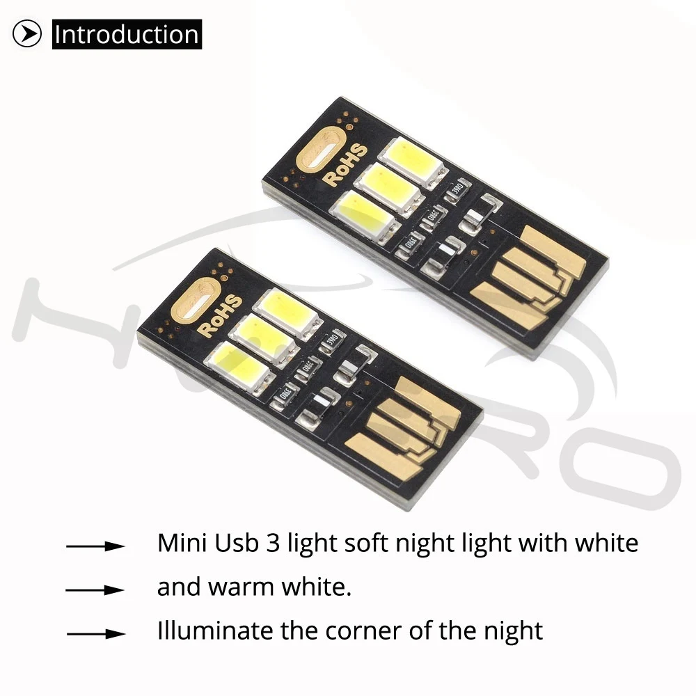 Hviero 1pcs One-sided Pocket Card Lamp Bulb Led Keychain Mini LED Energy Saving Warm White Night Light Portable Novelty Bulb USB Power