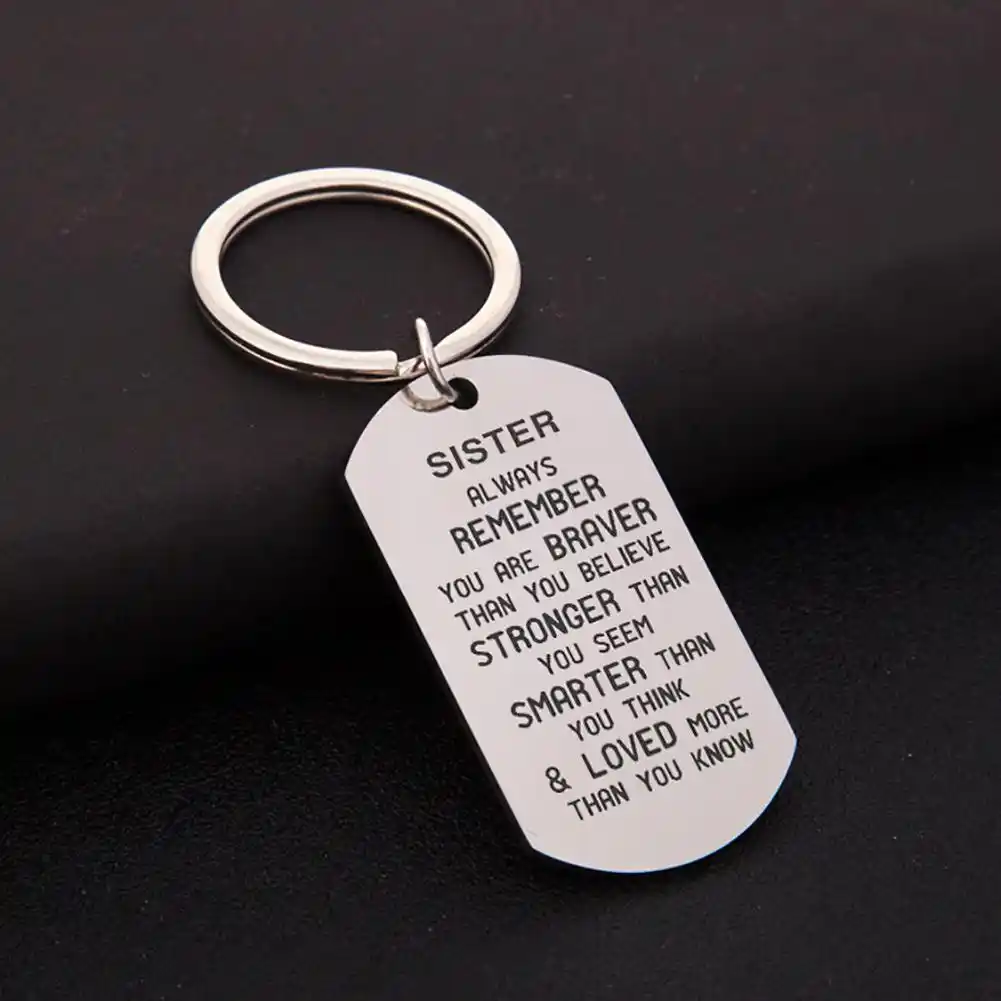 Держатель для ключей из нержавеющей стали с надписью Brother Sister, сумка для ключей, Декор