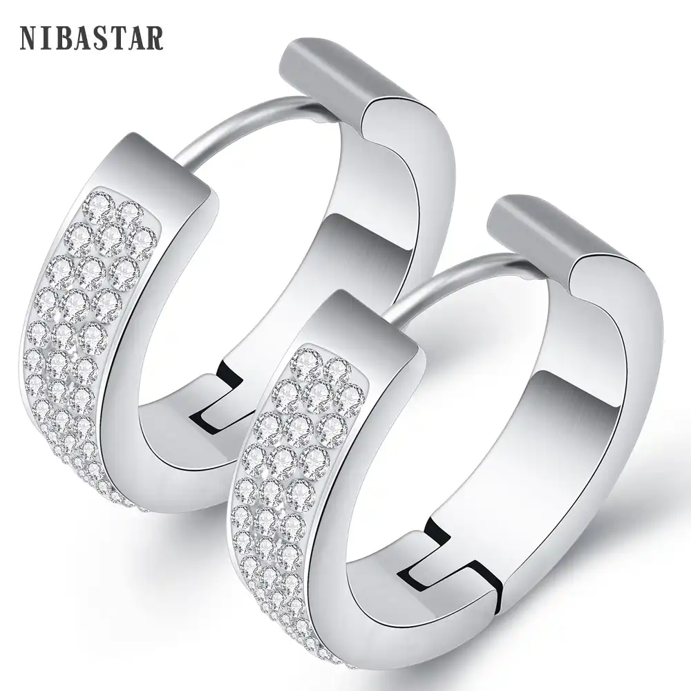 ホット販売ステンレス鋼小さなイヤリング新ファッションサークルクリア グリーン レッド ブルークリスタルイヤリング女性のための卸売 Earrings New Small Earringsearrings For Women Aliexpress