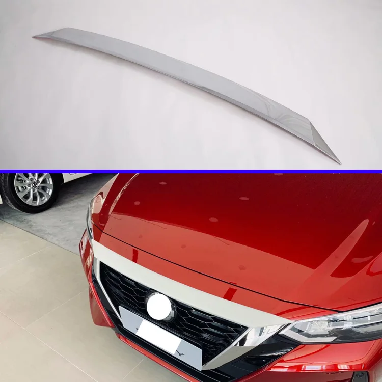 

For Nissan Sylphy B18 Sentra 2019 2020 Car Accessories ABS Chrome Front Hood Bonnet Grill Grille Bumper Lip Mesh Trim Cover