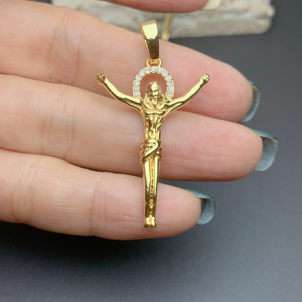 Real 10k Gold Cross Charm pendant & Franco Chain Necklace 2.5mm 18