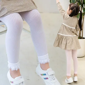

Baby Girls Cotton Lergging Kids Candy Color Mesh Pants Infant Solid Color Striped Breathable Leggings Children Summer Fashion