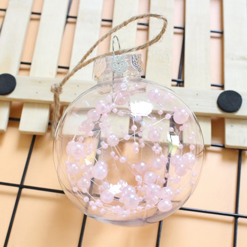 8 см Декоративный Рождественский шар прозрачный шар для окно торгового центра Праздничные рождественские принадлежности для вечеринки декор Bombki Choinkowe с утолщённой меховой опушкой