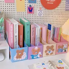 

Folder Bin Cartoon Style Bear Print Adorable Bear Desk Book Holder Stand for Home