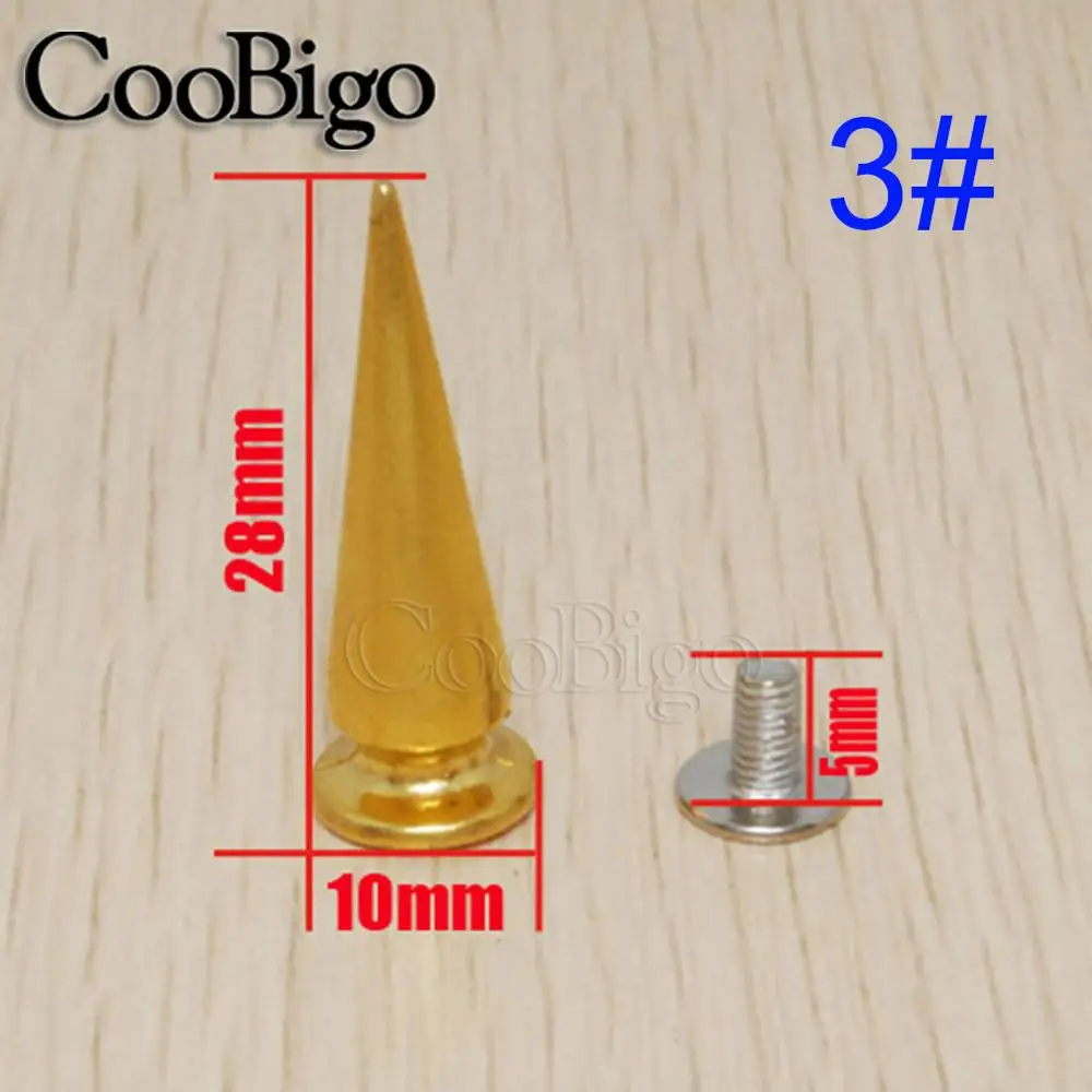 50 компл. Конусные шпильки отвертка заклепки-Шипы Панк 8 мм~ 33,5 мм заклепки для одежды сумка обувь Кожа DIY аксессуары для рукоделия - Цвет: 3