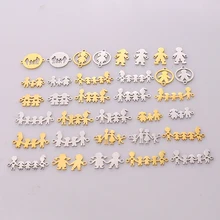 5pcs Family Chain Stainless Steel Pendant Necklace Parents and Children Necklaces Gold/steel Jewelry Gift for Mom Dad New Twice